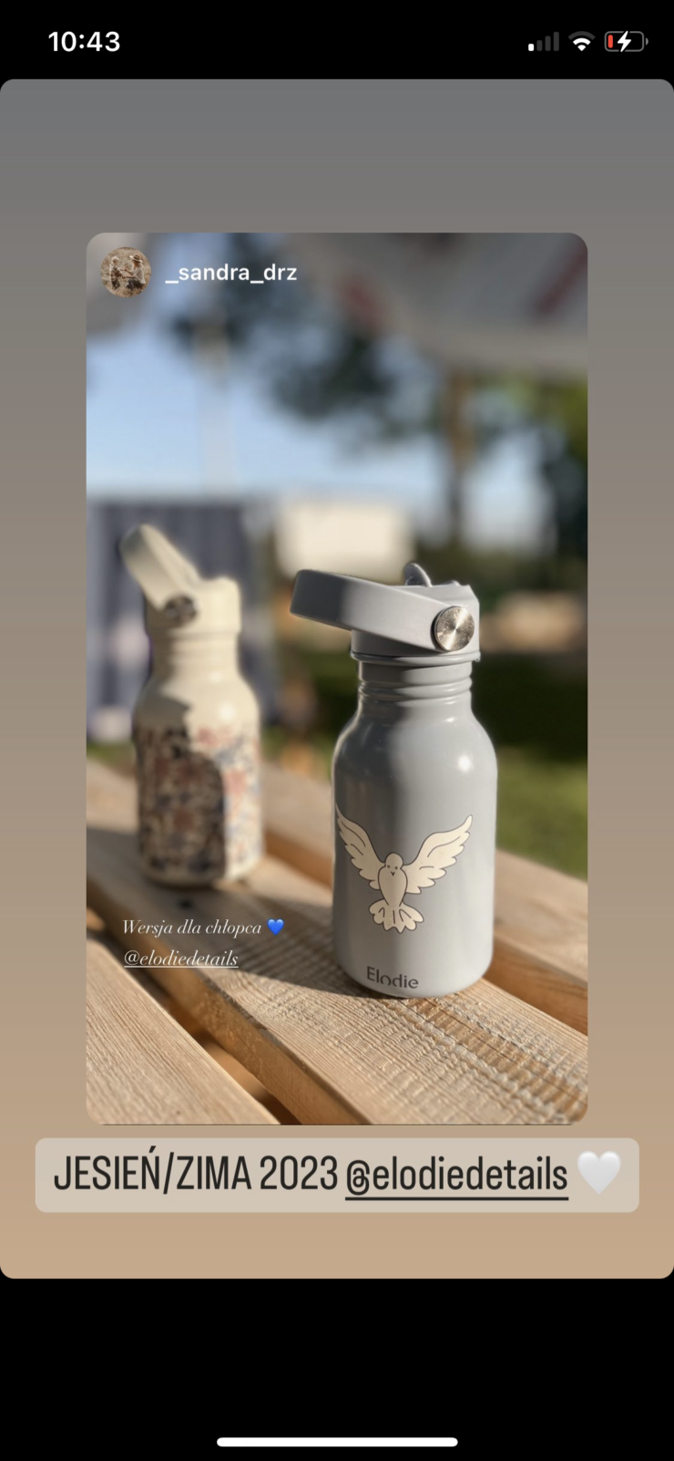 Elodie Details – Butelka na wodę – Free Bird – Blue Garden