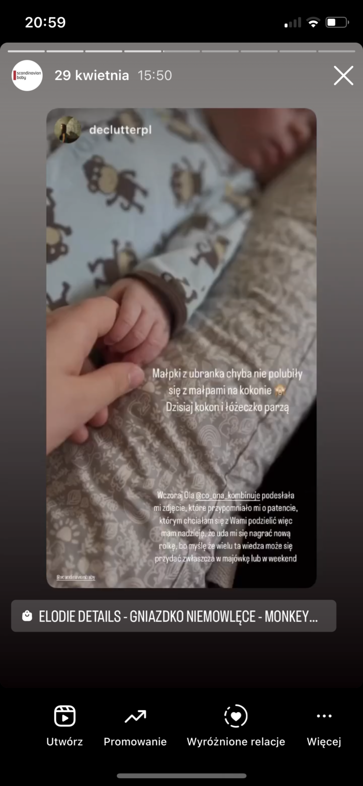 Elodie Details – gniazdko niemowlęce – Monkey Sunrise
