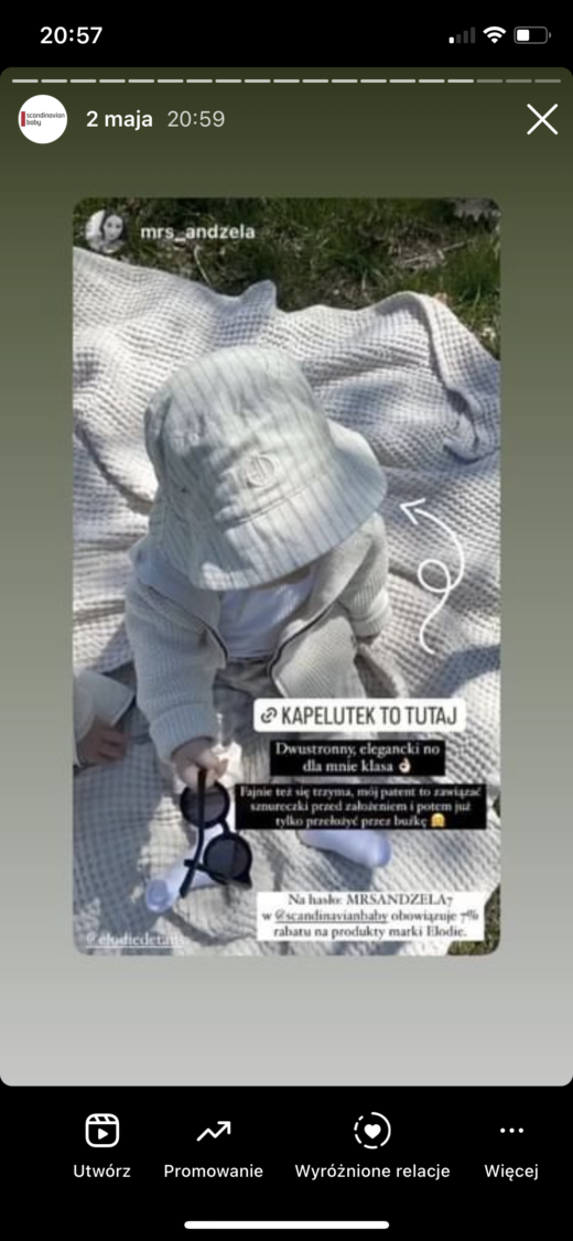 Elodie Details – Kapelusz Bucket Hat – Pinstripe – 6-12 miesięcy