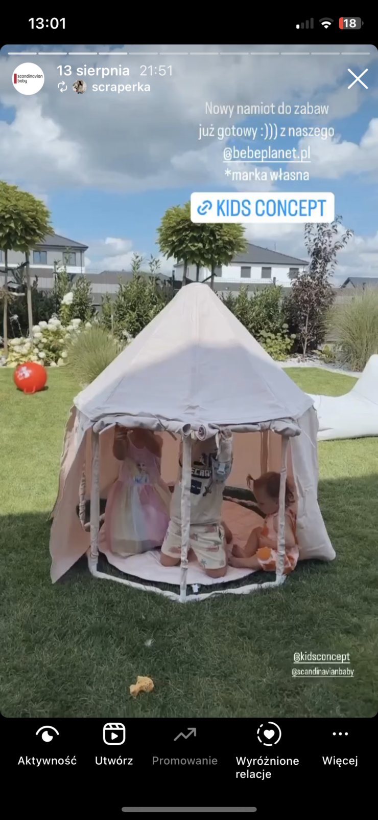 Kid's Concept - Namiot pawilon, różowy - Mata do zabawy light pink
