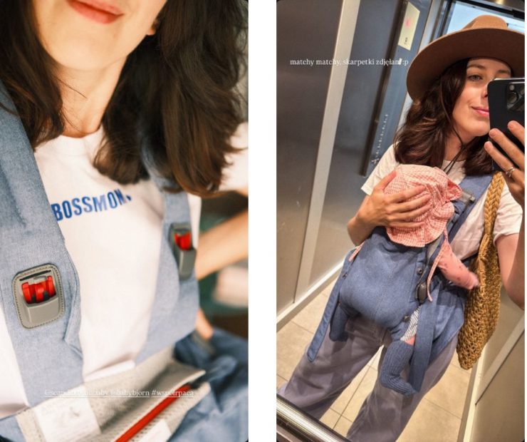 ania.multana - 07.2025 - BABYBJORN - nosidełko Harmony, Woven Niebieski melanż