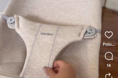 BABYBJORN - leżaczek BLISS 3D Jersey - Jasnobeżowy