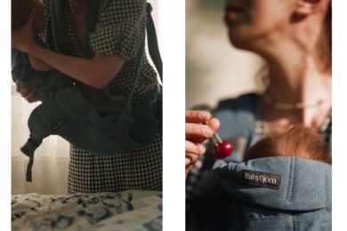 BABYBJORN - nosidełko Harmony, Woven Niebieski melanż