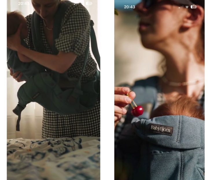 BABYBJORN - nosidełko Harmony, Woven Niebieski melanż