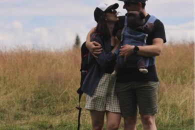 nosidełko BabyBjorn harmony woven niebieski melanż