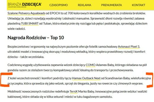 top 10 nagroda rodziców