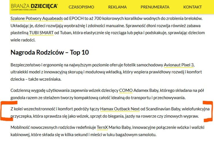 top 10 nagroda rodziców